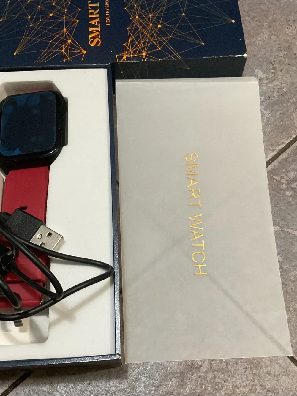 Smart Watch with Red Band - Stylish Fitness Tracker